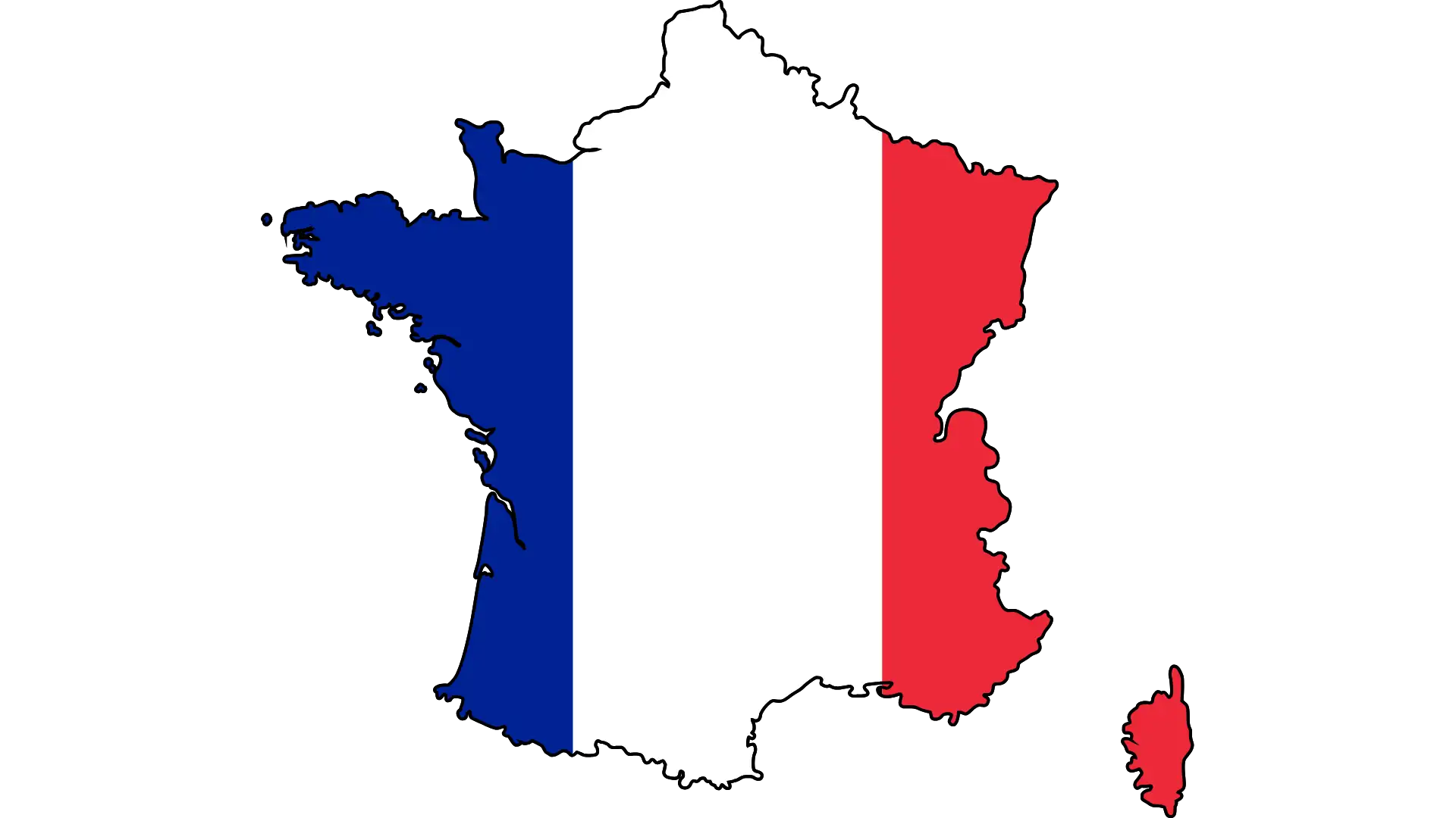 Mapa de Francia con las principales ciudades para emigrar: París, Lyon, Marsella